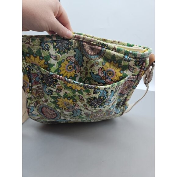 Malirona Floral Crossbody Canvas Handbag Multi Pocket Pre-Owned - Picture 10 of 12